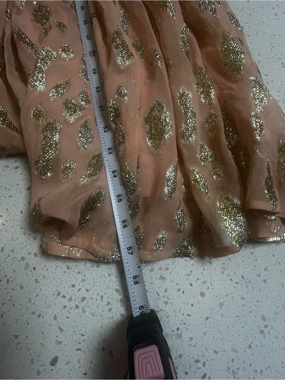 Altar'd State Pink Jumpsuit with Gold Foil Accents - Picture 7 of 8